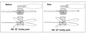 Fan Blade set for original-style 52" Ashby Park Ceiling (improved material)