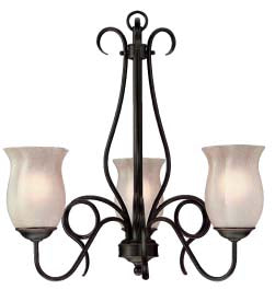 Carlysle 3-Light Chandelier (forged bronze) 20371
