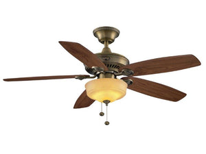 52" Sibley Ceiling Fan with light (vintage brass) 46796